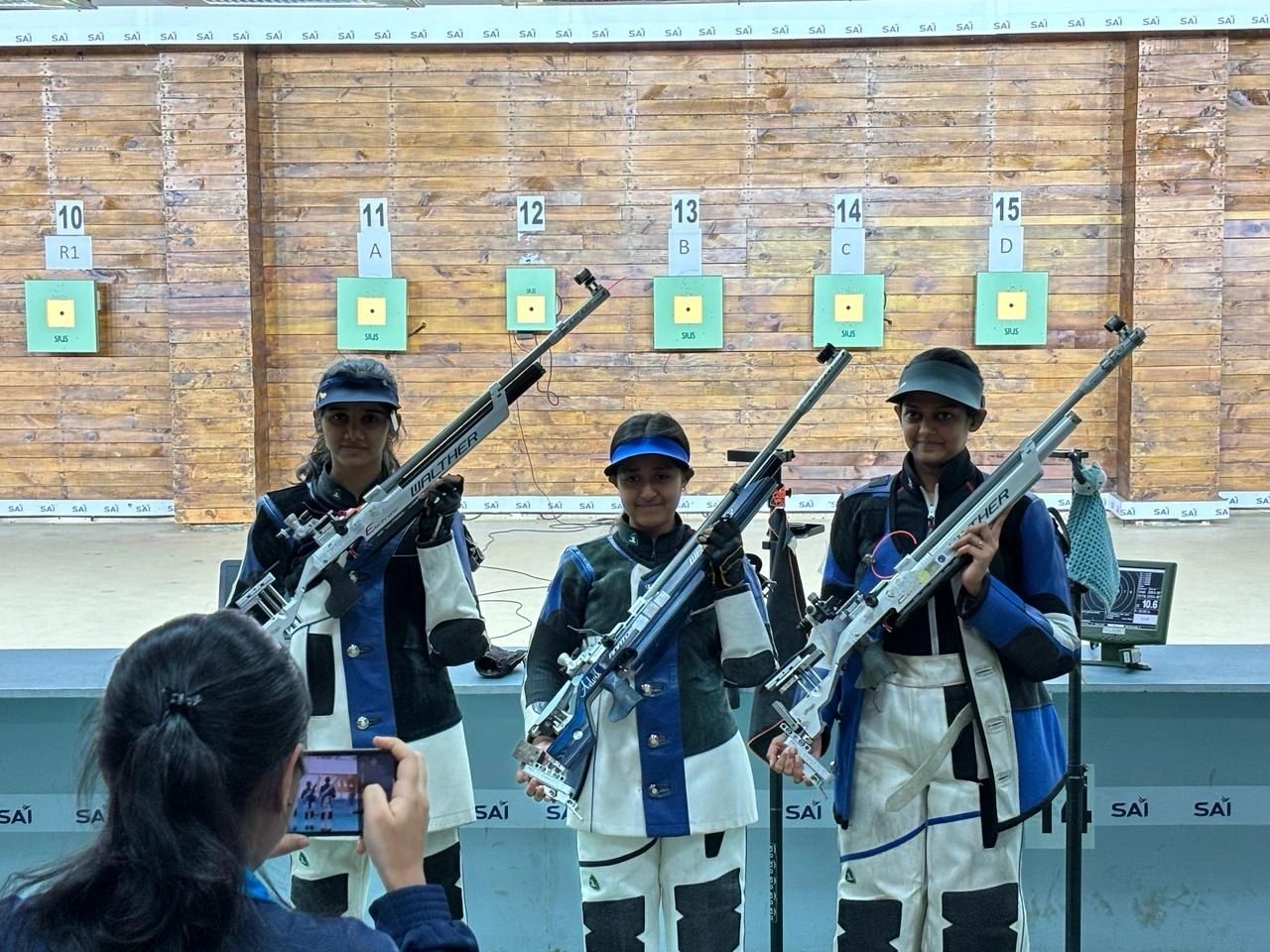 Shooters practising on the firing line